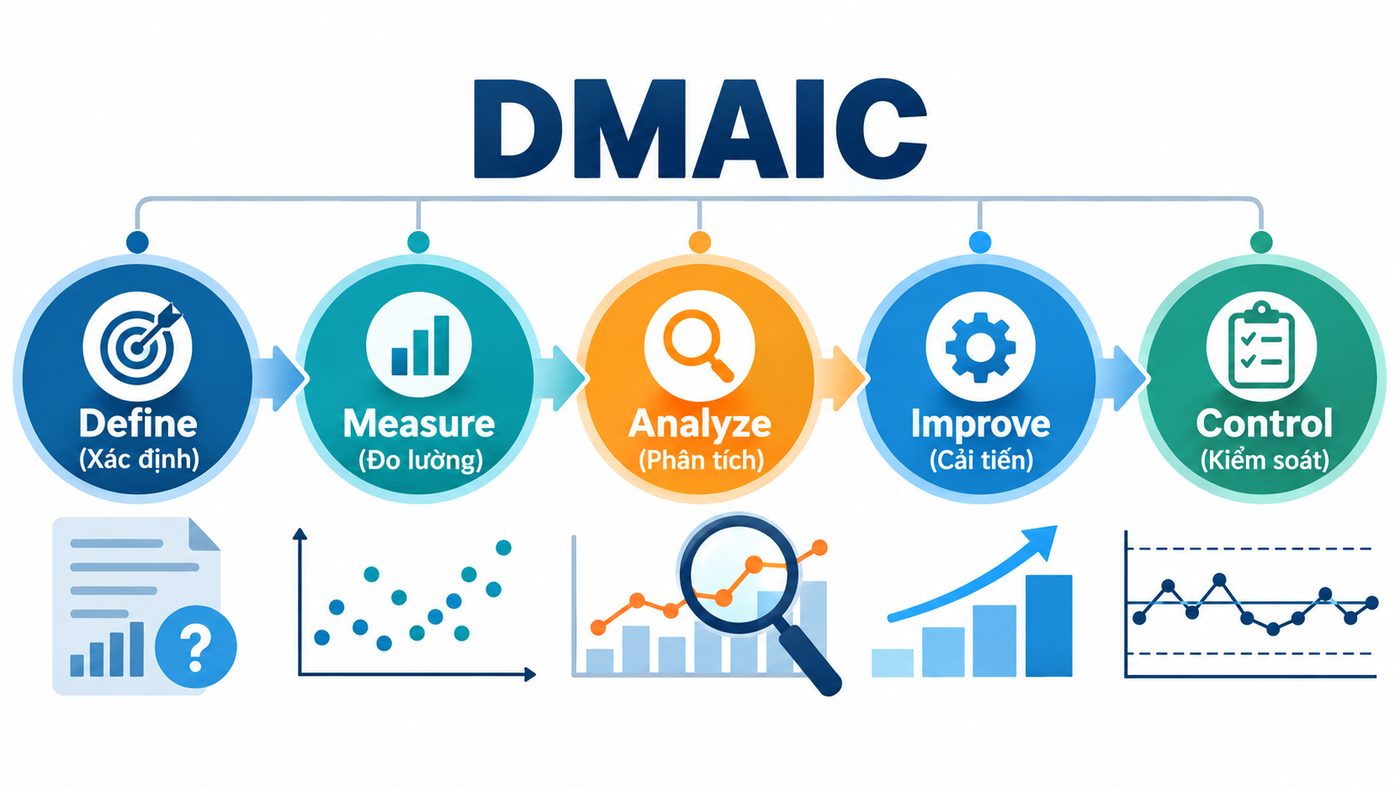 Chu trình DMAIC và vai trò của thống kê Six Sigma trong cải tiến